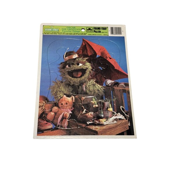 Vintage Golden Frame Tray Puzzle Sesame Street School Days The four Seasons Lot - Picture 2 of 5